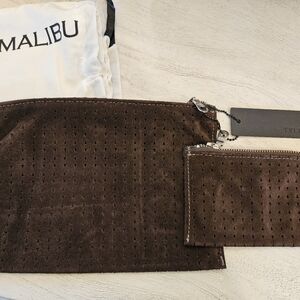 NWT Tylie Malibu Suede Zip Clutch And Coin Pouch
